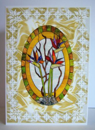 Art Deco Lace Frame 'n Satin A5 Card Fronts 3 by Katie Silver