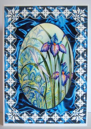 Art Deco Lace Frame 'n Satin A5 Card Fronts 7 by Katie Silver