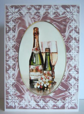Art Deco Lace Frame 'n Satin A5 Card Fronts 9 by Katie Silver