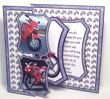 Fold Back Pop-up Motorbikes by Katie Silver