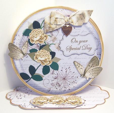 Cream Rose Special Day Pretty Circle Easel Card Mini Kit by Katie Silver