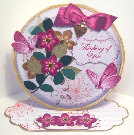 Cerise Fmk Thinking of You Pretty Circle Easel Card Mini Kit by Katie Silver