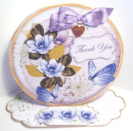 Blue Magnolia Thank You Pretty Circle Easel Card Mini Kit by Katie Silver
