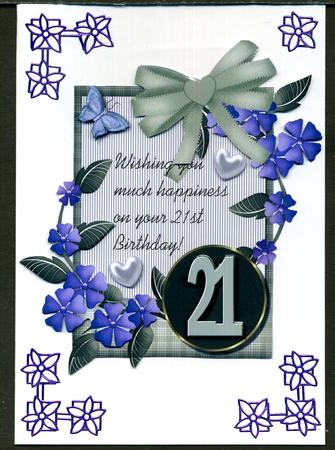 Her 21st Birthday Card Topper by Katie Silver