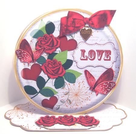 Cerise Rose Love Pretty Circle Easel Card Mini Kit by Katie Silver