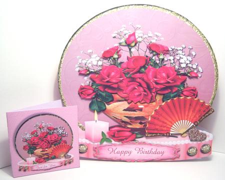 Red Roses Valentine - Birthday Shaped Card Plus Gift Card by Katie Silver