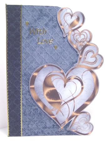 Linked Hearts in Gold -black and Grey Background by Katie Silver
