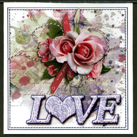 Love Cardtopper 6 x 6 Purple 147 by Katie Silver