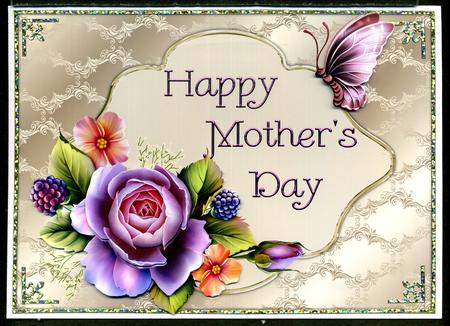 Mother's Day English Rose Card Front by Katie Silver