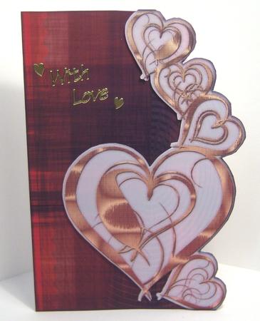 Gold Link Hearts3 - Red Blacked Background by Katie Silver