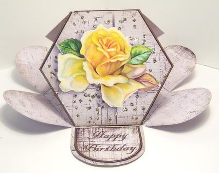Vintage Yellow Rose Hexagon Petal Card Mini Kit by Katie Silver