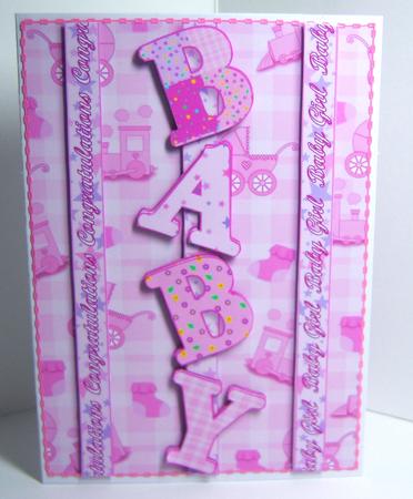 New Baby Girl A5 Decoupage by Katie Silver