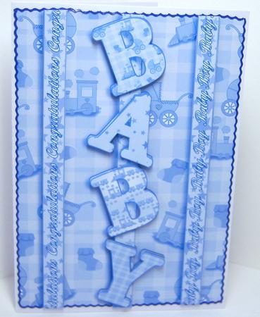 New Baby Boy A5 Decoupage by Katie Silver