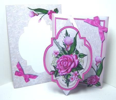 Pink Roses Diamond Fold Card Kit by Katie Silver