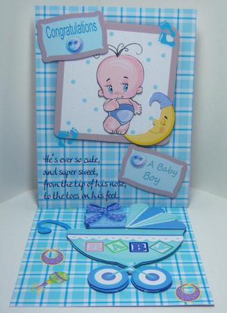 Baby Boy Mini Easel Card Kit by Katie Silver