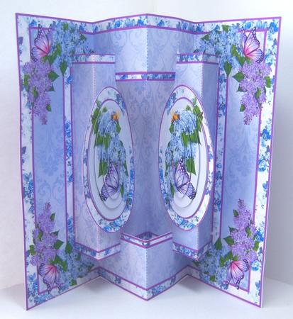 3D Concertina Pop-out - Lilacs & Butterflies by Katie Silver