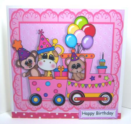 Animal Fun Train Girls 8x8 by Katie Silver