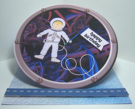Through the Porthole -astronaut in Space 3 by Katie Silver