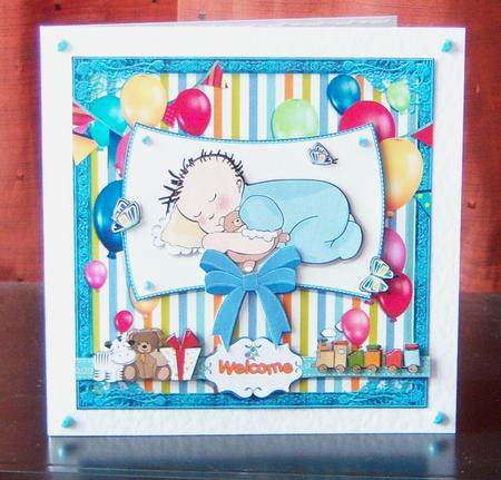 New Baby Boy Welcom Decoupage Mini Kit by Katie Silver