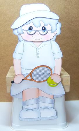 3D on the Shelf Card Kit - Little Tennis Old Lady Clara by Katie Silver