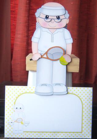 3D on the Shelf Card Kit - Little Tennis Old Man Eliot by Katie Silver