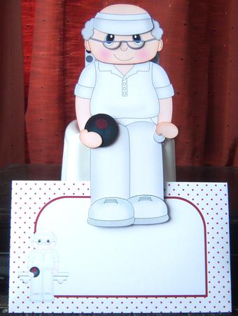 3D on the Shelf Card Kit - Lawn Bowls Old Man Seth by Katie Silver