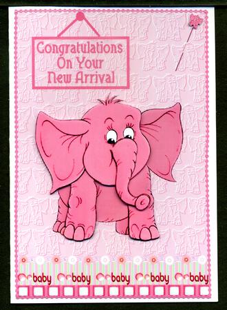Pink Elephant Baby Girl by Katie Silver