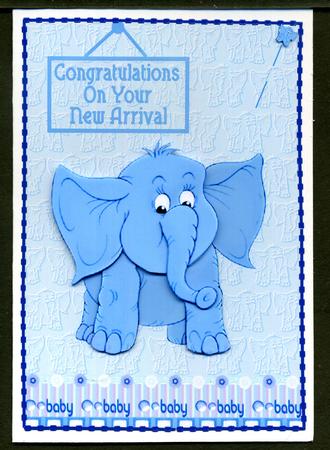 Blue Elephant Baby Boy by Katie Silver