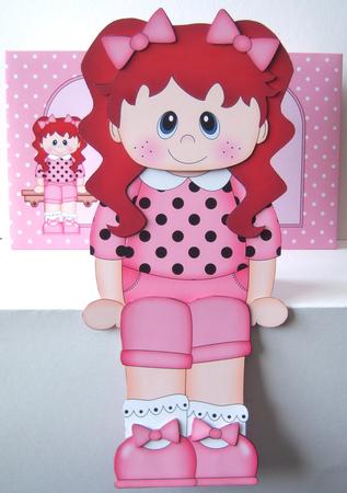 3D on the Shelf Card Kit - Little Redhead Girl Cindy by Katie Silver