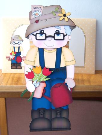 3D on the Shelf Card Kit - Gardening Old Man Clive by Katie Silver
