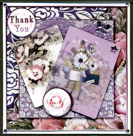 Cardtopper 7x7 with Inlet Purple Flower 240 by Katie Silver