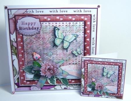Cardtopper with Inlet Red Blooming 242 by Katie Silver