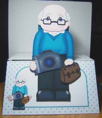 3D on the Shelf Card Kit - Old Man Photographer Walter by Katie Silver