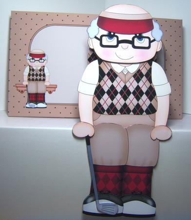 3D on the Shelf Card Kit - Golfing Old Man Cyril by Katie Silver