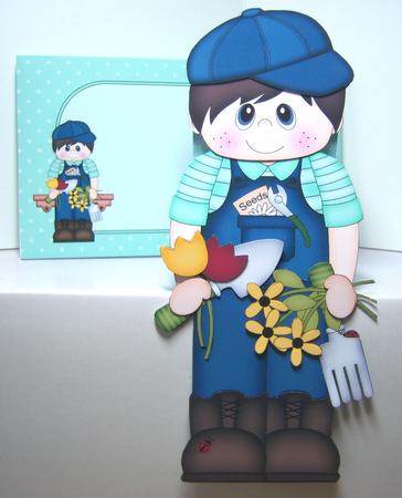 3D on the Shelf Card Kit - Little Gardening Boy Reece by Katie Silver