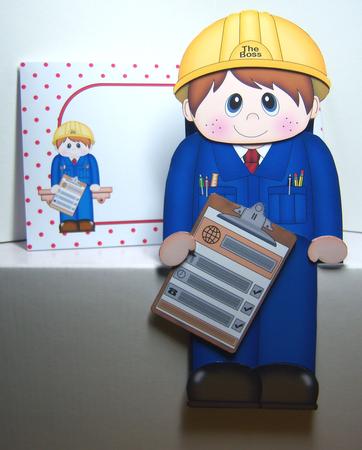 3D on the Shelf Card Kit - Little Boss Man Engineer Nick by Katie Silver