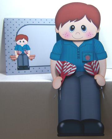 3D on the Shelf Card Kit - Young Man Darts Player Darren by Katie Silver