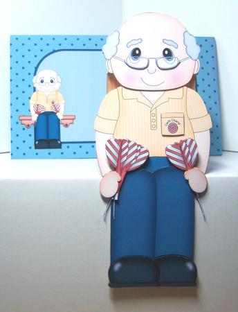 3D on the Shelf Card Kit - Old Man Darts Player Colin by Katie Silver