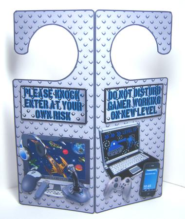 Gamer Door Hanger with Decoupage by Katie Silver