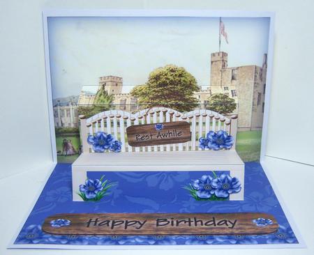 Blue Rose Happy Birthday 3D Pop-up Bench Mini Kit by Katie Silver