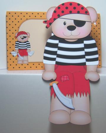 3D on the Shelf Card Kit - Austin Bear the Pirate by Katie Silver