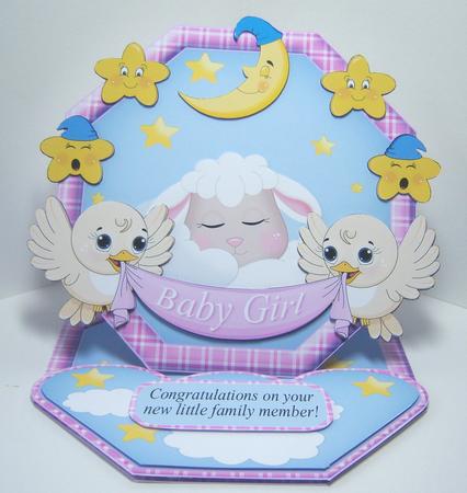 It's a Girl, Baby Mini Easel Card Kit by Katie Silver
