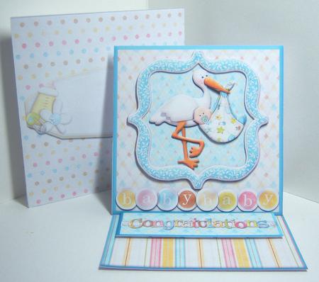 Baby Boy Special Delivery Easel Card Kit by Katie Silver