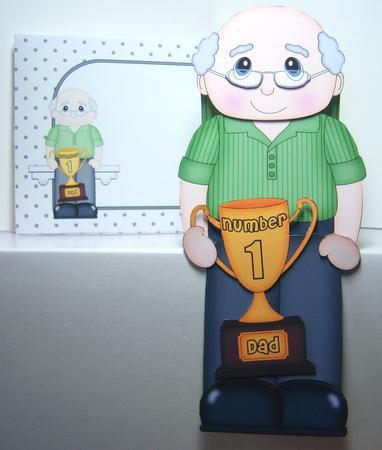 3D on the Shelf Card Kit - Number 1 Trophy Old Man Claude by Katie Silver