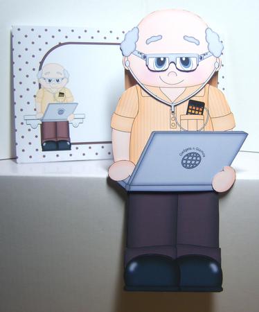 3D on the Shelf Card Kit - Silver Surfer Old Man Stan by Katie Silver