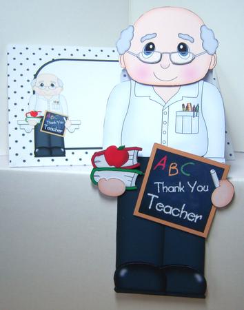 3D on the Shelf Card Kit - Mr White the Older Teacher by Katie Silver