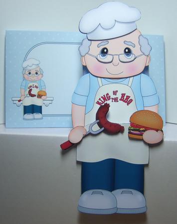 3D on the Shelf Card Kit - King of the Bbq Chef Bernie by Katie Silver