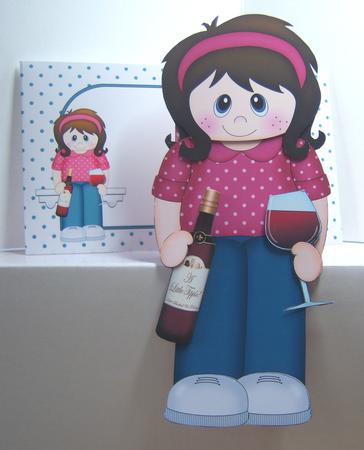 3D on the Shelf Card Kit - Little Wine Drinker Jean by Katie Silver