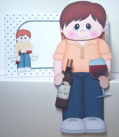 3D on the Shelf Card Kit - Little Wine Drinker Wayne by Katie Silver