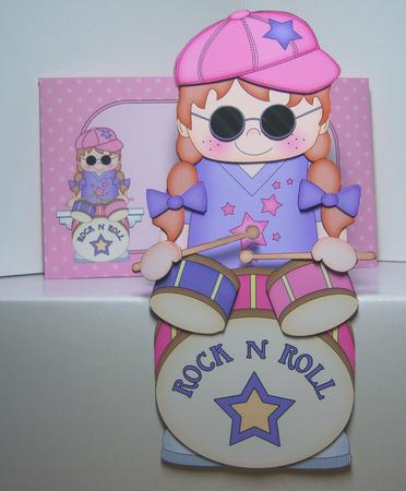 3D on the Shelf Card Kit - Little Rock Drummer Nikki by Katie Silver